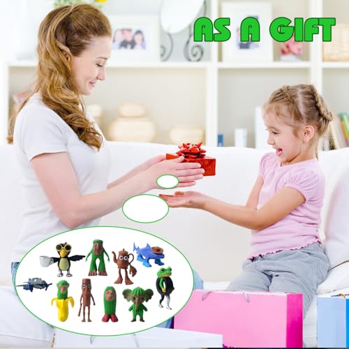 Audasi 10 PCS Tung Tung Tung Sahur Figuren, Italienische Brainrot Action Figuren Set Lustige Sammelfiguren Tralalero Tralala Schreibtisch Spielzeug Kreativ Hai AFFE und mehr Spielzeug