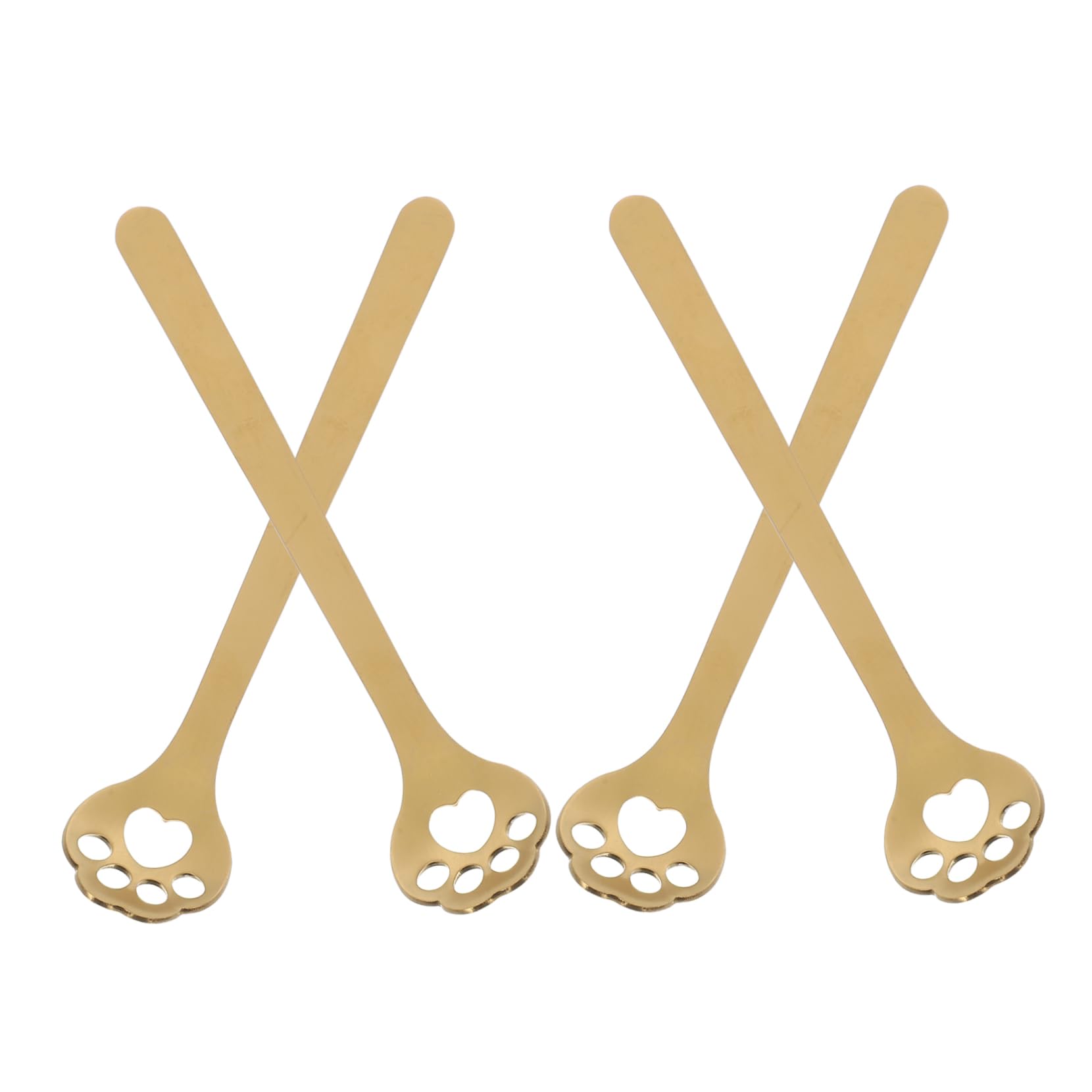 Cabilock 4Pcs Stainless Steel Spoon Ice Cream and Bubble Tea Stirrer Ergonomic Long Handle for Coffee and Dessert Serving Fun Kitchen Utensils for All Ages