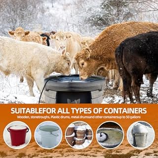 Ttnde 500W Utility De-Icer, Submergible Bird Bath Heater De-icer, Chicken Water Heater, Stock Tank Heater for Livestock Poultry Birds, Cows, Horses, Wildlife Drinkingwith 10FT Power Cord, Black