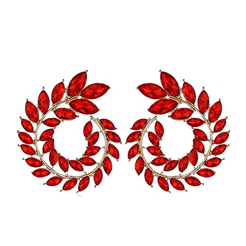 Preisvergleich Produktbild PJRYC Strass Ohrringe Groß Rund Exquisite Allgläsche Ohrringe Damen Kristall Einfaches Hochzeitgeschenk (Metal Color : E2100)