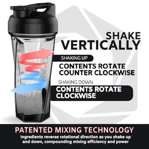 HELIMIX 2.0 Vortex Blender Shaker Bottle Holds upto 28oz | No Blending Ball or Whisk | USA Made | Pre Workout Protein Drink Cocktail Shaker Cup | Weight Loss Supplements Shakes | Top Rack Safe - Image 6