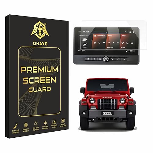 Image of HAYO Screen Protector for Mahindra Thar LXT 2025 10.25 Inch Infotainment Display | Full Coverage Car Display Protection Film | 9H Hardness Scratch Resistant, Military Tough, Bubble-Free Installation | Not Tempered Glass | Compatible with 3 Door Hard Top Convertible AT Diesel Models