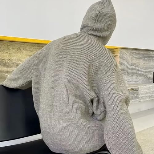 Mens Long Sleeve Half Zip Sweater Loose Casual Half-Zipper Hooded Men Pullover Solid Mock Neck Sweaters2