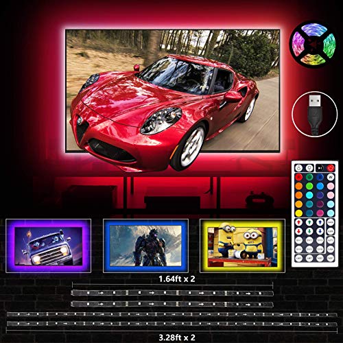 LED Strip Lights, 9.8ft USB TV Backlight Kit TV Lights 20 Color Changing 5050 LED Tape Lights with 44 Key IR Remote Controller for 46-70 inch, RGB Bias Lighting for HDTV PC Monitor Home Decoration