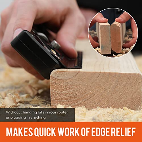 Saker Chamfer Plane-Woodworking Edge Corner Flattening Tool with Auxiliary Locator,Hand Chamfering Planer Suitable for Quick Edge Trimming of Wood (upgrade -1 Cutter Head, Black) - Image 3