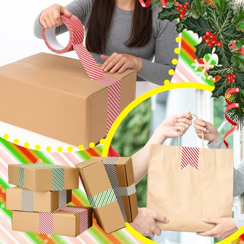 Image of Ctosree 3 Rolls Packaging Tape 50 Yard x 2 Inch Decorative Printed Duct Wrapping Tape for DIY Crafts Scrapbooking Crafting Boxes Decorations (Stripe)