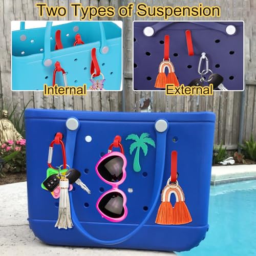 Image of Mity rain Key Holder for Bogg Bag, Accessories for Bogg Bags Original X Large, Insert Charm Carabiner Keychain for Beach Bag