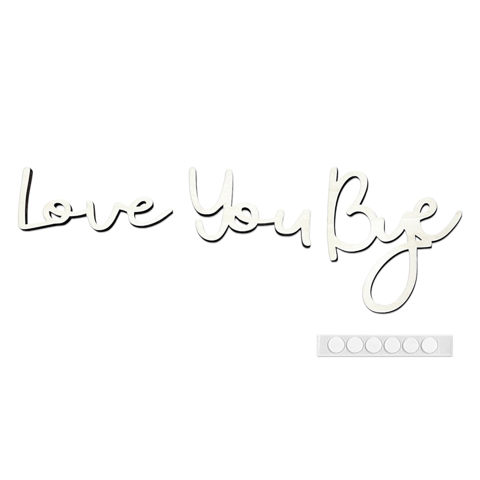 Sgphrzlt Love You Bye Sign Above Door, Love You Bye Door Topper, Wood Home Wall Decals, Entryway Script Decor, Express Warm for Family Hallway Wall Stickers with Letters, White