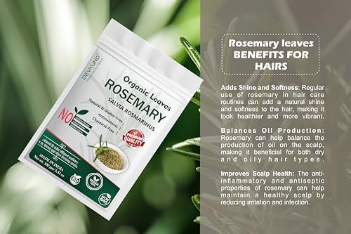 Image of Rosemary Leaves, Natural Dried Herbs for Hair Growth, Hair Fall Control, 200g Pack with Spray Bottle for DIY Hair Care
