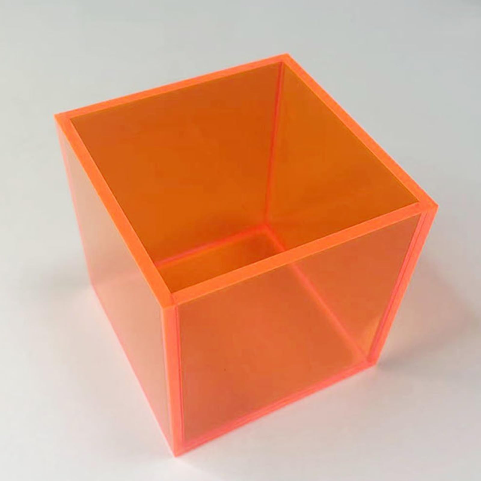Acryl Schaukasten Transparente Acryl-Vitrine Zusammenbauen, Staubdichter Schutz, Arbeitsplattenbox, Vitrine 5mmWürfel(Dark orange,30cm/12in)