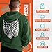 Ripple Junction Attack on Titan Men's Full Zip-Up Hooded Sweatshirt Survey Corps AOT Anime Fleece Hoodie Dark Green X-Large