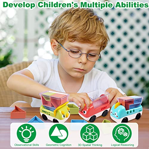 Kids Games Block Puzzles Truck - Fun Brain Teaser Puzzles Stem Educational Learning Toys For Kids 5-7 With 50 Challenges, 3D Pattern Shapes Blocks Geometry Logic Iq Games For Ages 3+ #TOP1