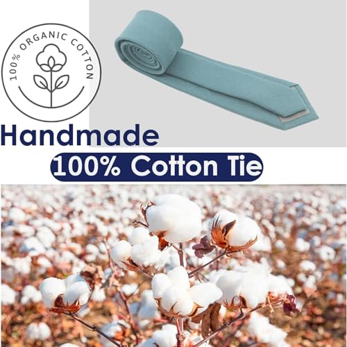 Image of Mantieqingway Mens Skinny Ties,2.56 inch Cotton Neckties Striped Plaid Ties for Groom Groomsmen Wedding Party Christmas