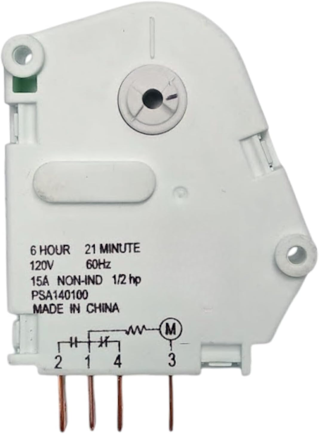SPA1401AD Refrigerator Defrost Timer | 6Hr 21Min 120V 4-Terminal | Replaces 4391974 215846604 AP6009348 | White