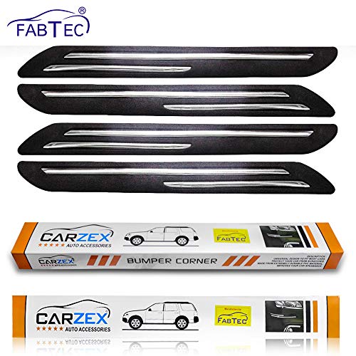 Fabtec Rubber Car Bumper Protector Guard with Double Chrome Strip for