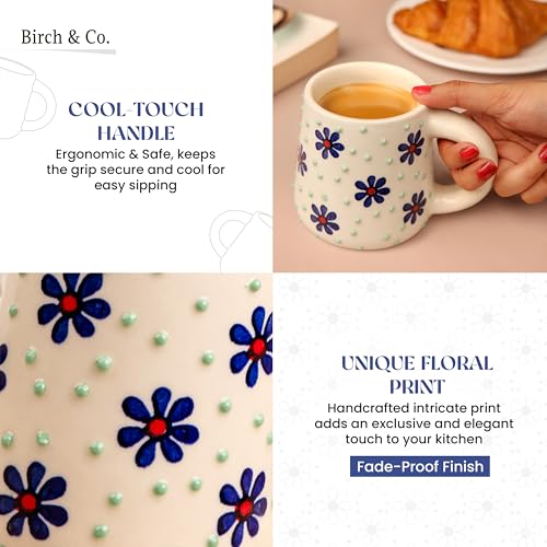 Image of Cups & Mugs - Coffee Mugs Set of 2 - Tea Cup - Ceramic Coffee Cup, Elegant Gift Pack, Microwave and Dishwasher Safe, Stylish Modern Design for Home & Office,BlueBrew Mug