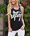 Mansy Women's Letter printed Wifey Tank Top ,Black,Medium