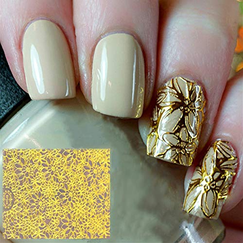 1 Pc/Set Flower Nail Art Stickers 3D Metallic Professional Girls Stamp Plates Charming Popular Manicure Toes Tips Nails Wraps Kits