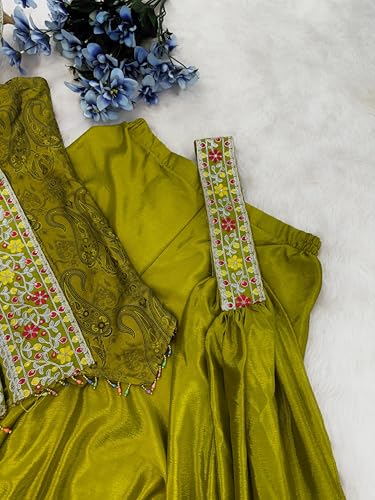 Image of infloura Lehenga Plazzzo And Koti Blouse Set For Womens And Girls Chinon Silk Fabric With Sequins and Thread Embroidery Work Fully Stitched Perrot