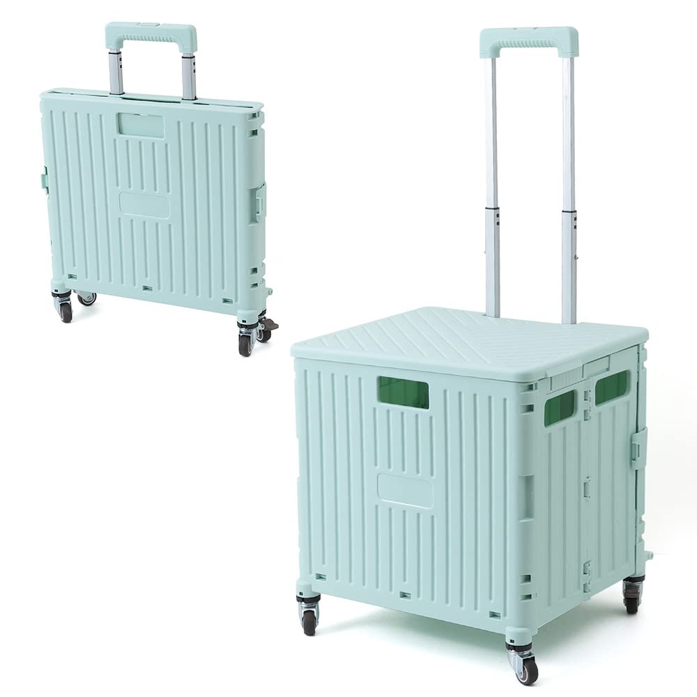 Cheston Fashion Foldable Utility Handcart Shopping Trolley with 4 Rotate Wheels I 50 Kgs Capacity I Rolling Collapsible Crate with Durable Heavy Duty Plastic Telescoping Handle I for Travel Shopping Moving Storage Office Use (B0C6M4MLMM) Amazon Price History, Amazon Price Tracker