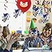 Sonic the Hedgehog Hanging Swirl Decorations (Pack of 3) - Eye-Catching Red & Blue Design, Perfect for Indoor & Outdoor Use