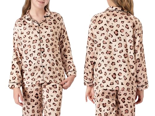 Topgal Satin Pajamas for Girls – Coat Style Unicorn Long Sleeve Silky Button Down PJ Set Size 6-162