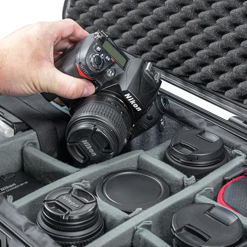 Eylar 22" Rolling Carry-On Travel Hard Camera Case with Adjustable Padded Divider, Waterproof, Shockproof For Equipment, Drones And Cameras, TSA Standard