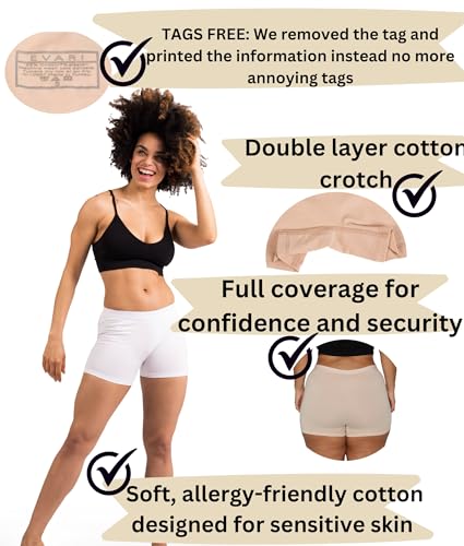 Image of EVARI Women's Cotton Boyshort Underwear Panties - Breathable Underwear for Women, Tagless Boxer Briefs, Seamless Boy Shorts