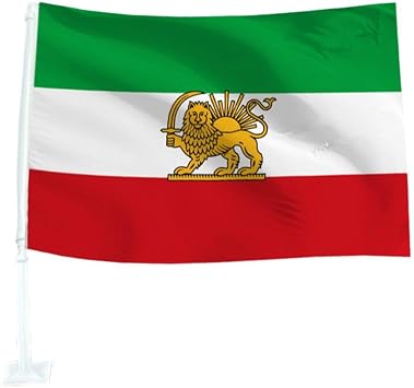 Iran Car Flag 30x45cm Polyester Banner Car Flag with 45cm Plastic Flag Pole Iran Car Window Flags Decorations