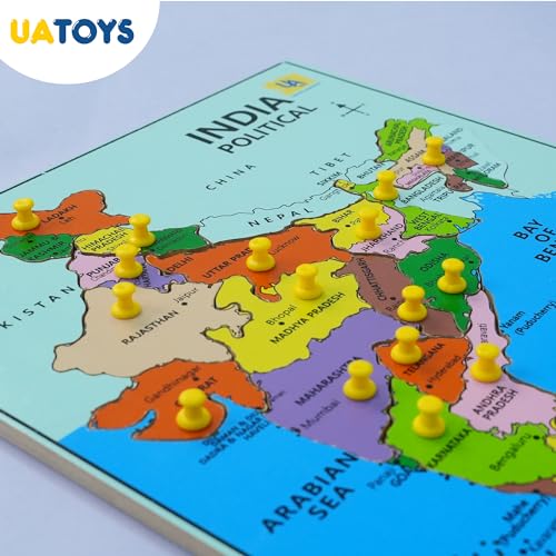 Image of UATOYS Wooden Toys for Kids Mapology Geography for Kids Puzzle Brain Development Toys Sorting Toys for kids