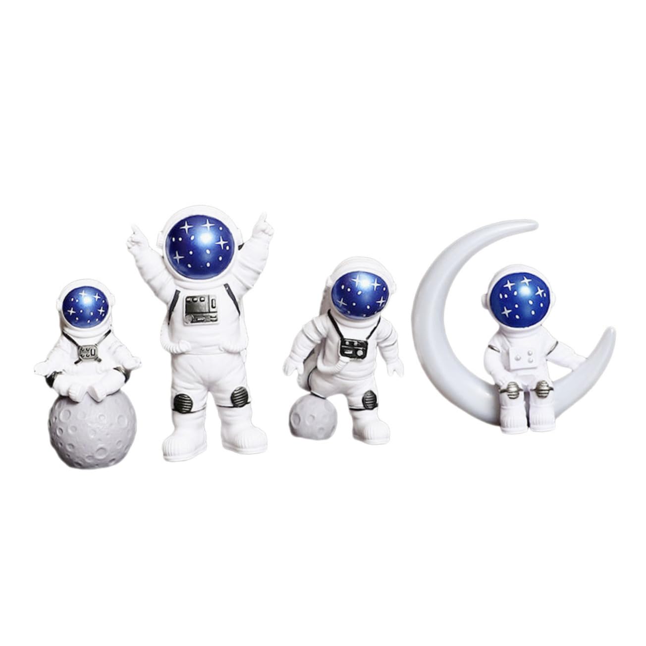 Cabilock 4 Juegos De Estatua De Astronauta Modelo Delicada Figura De Astronauta Adorno De Decoración De Astronauta De Escritorio Estatuas De Astronauta Figuras De Astronauta De