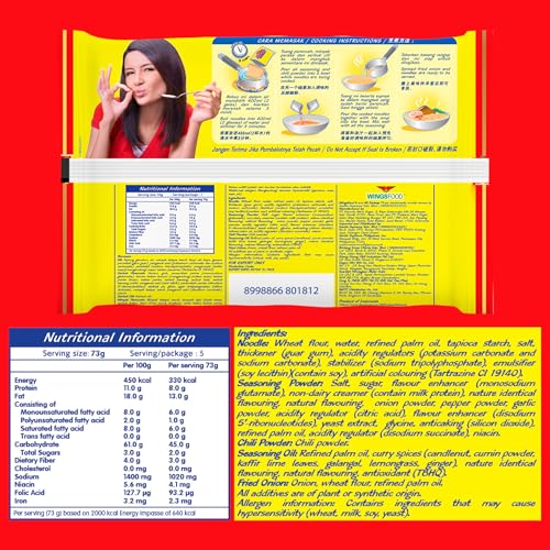 Image of Curry Flavor Instant Noodles, Pack of 5, Mi Sedaap Halal Instant Ramen