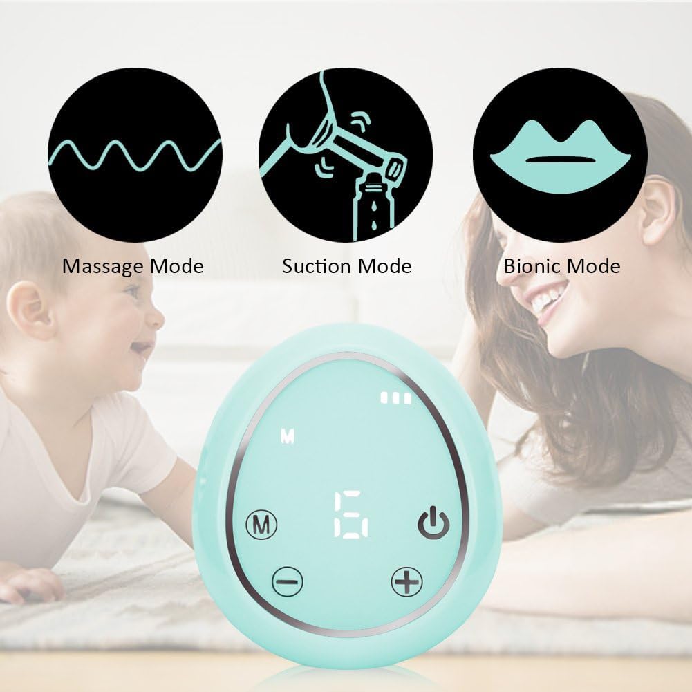 Fuqiduo Pompe à lait électrique, pompe à lait pour sein rechargeable avec 3 modes et 9 niveaux, Pompe à lait maternel ultra-silencieuse, y compris sucette, Compacte, en silicone, pour l'usage en dépla