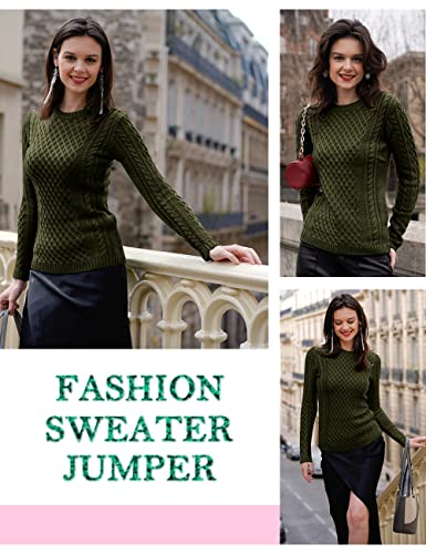 Image of v28 Women Crew Neck Knit Stretchable Elasticity Long Sleeve Sweater Jumper Pullover
