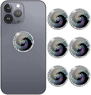 Crystal Diamond Flashing Sticker 6 pcs for Mobile Phones 2021 Latest Model–Anti-R Multi-Layer Protection Cell Phone Stickers, for Smart Phone, Laptops, Tablets, Pad, All Devices,Colorful Diamonds