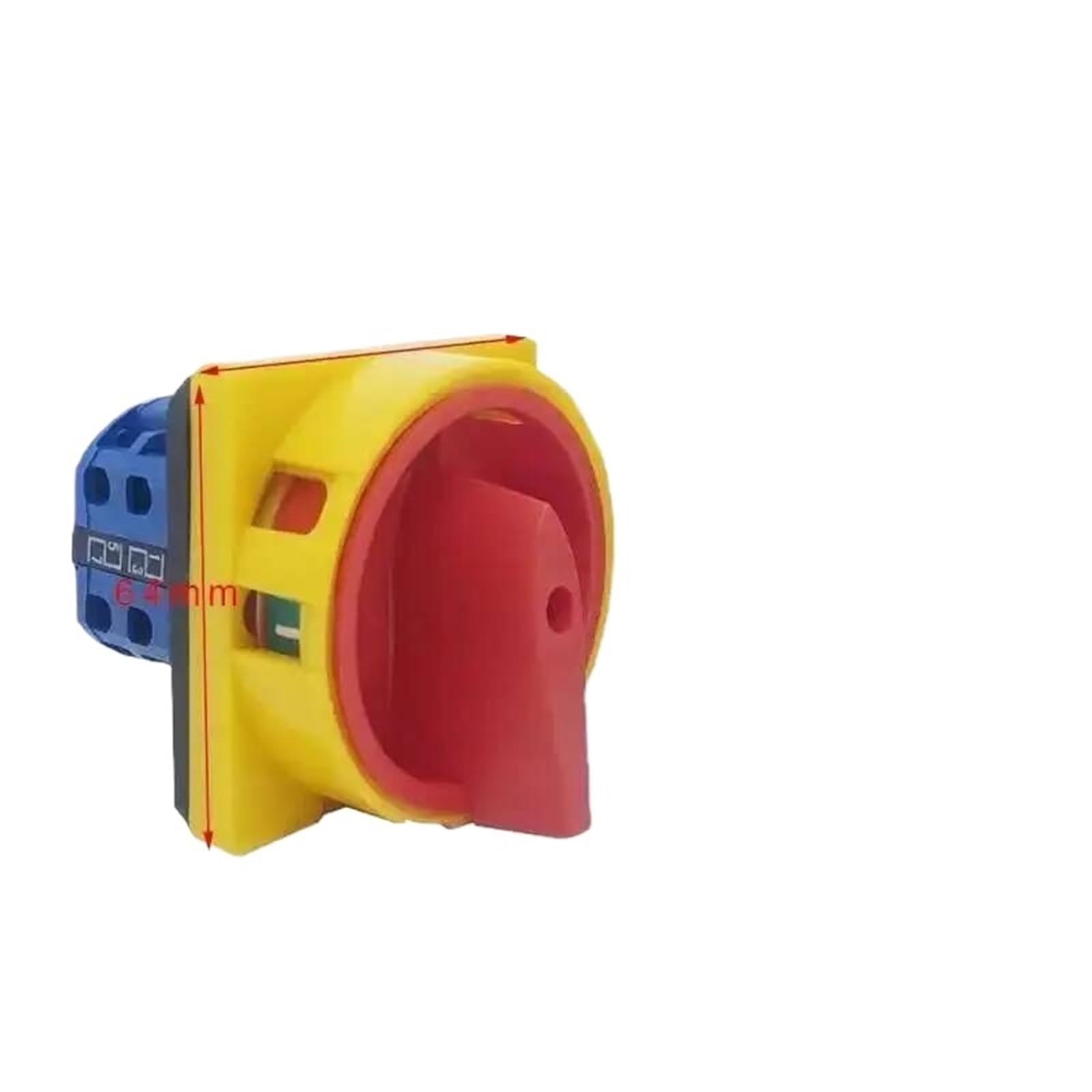Interruptores de desconexión de 4 polos, 20 A y 25 A, apagado/encendido, LW26GS CA10, 48 x 48 mm, 64 x 64 mm, con leva giratoria y candado.(20A 64x64mm panel)