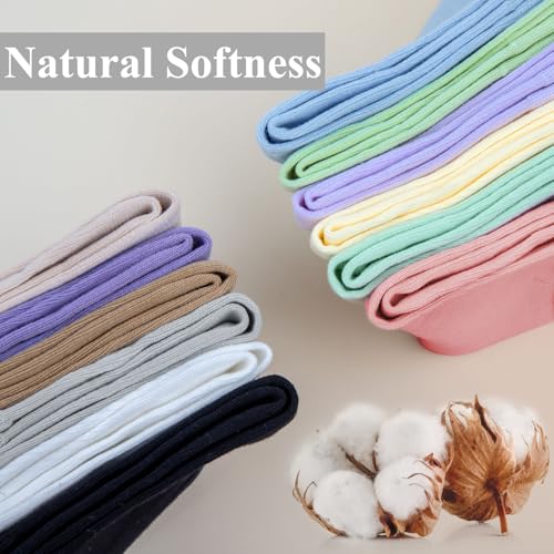 6 Pairs Thin Ankle Socks for Women, Womens Cotton Casual Dress Crew Lightweight Breathable Colorful Socks Size 5-93