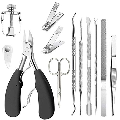 12PCS Ingrown Toenail Tool Toenail Clippers Treatment Pedicure Tools Ingrown Toenail Tool Kit Nail Clipper Set Pedicure Kit Ingrown Toenail Pedicure Tool By JTIEO