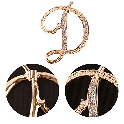 Image of Letter Brooch Pins, Alloy Lapel Pin Gold and Silver for Women, Girls, Men