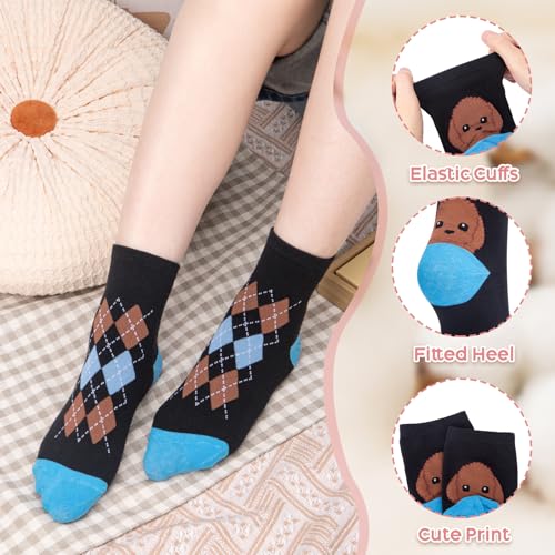 Image of Chalier Womens Funny Socks Cozy Cute Printed Patterned Fun Socks Novelty Cat Dog Socks for Women