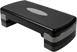 Step Aeróbico Academia Ajustável 67x28cm com 2 Níveis de Altura (10 e 15 cm), Plataforma Antiderrapante para Exercícios Funcionais e Aulas de Step – Preto