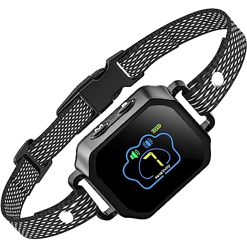 Anti Barking Dog Collars Rechargeable, Smart Bark Collar with HD Colour Screen Display, Vibration&Beep, 7 Sensitivity Adjustable, IP67 Waterproof, Harmless Anti Bark Collars for Small Medium Large Dog Anti Barking Dog Collars Rechargeable, Smart Bark Collar with HD Colour Screen Display, Vibration&Beep, 7 Sensitivity Adjustable, IP67 Waterproof, Harmless Anti Bark Collars for Small Medium Large Dog