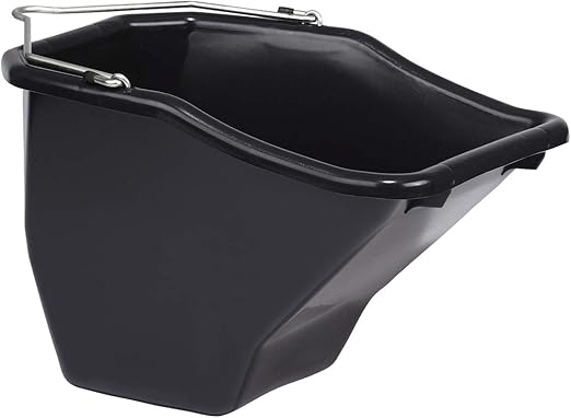 Little Giant® Plastic Better Bucket | Horse Feed Bucket | Ergonomically Designed | Flat Back Bucket | Made in USA | 10 Quarts | Black