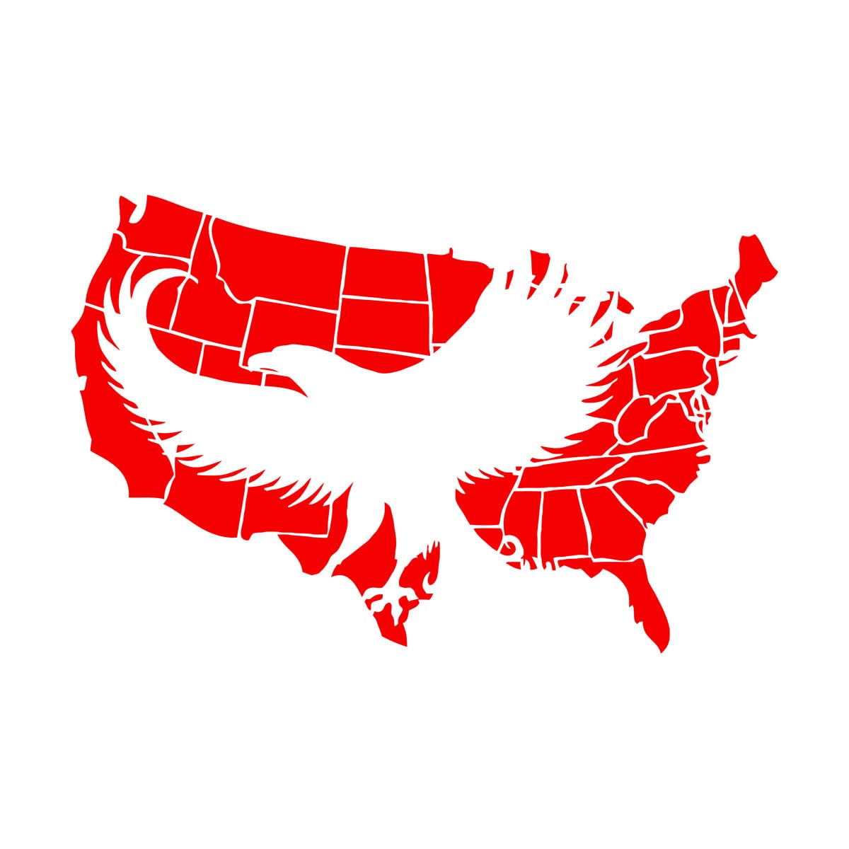 American Eagle Map Abstract Bird Feathers Fine Carving Stickers 72x112.1cm Multi Color Selection Extra Large red
