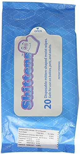 Shittens Mitten Shaped Moist Wipes by Shittens