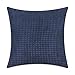 CaliTime Cozy Throw Pillow Cover Case for Couch Sofa Bed Comfortable Supersoft Corduroy Corn Striped Both Sides 18 X 18 Inches Navy Blue