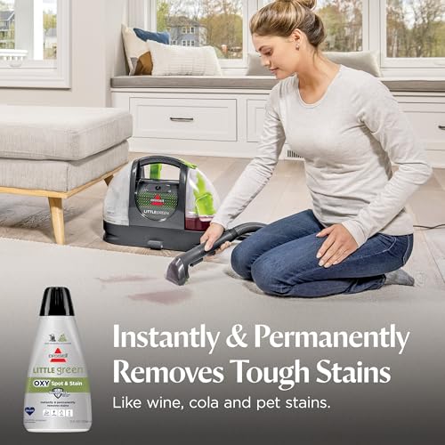 Image of Bissell Little Green Spot & Stain Cleaning Solution w /OXY & StainProtect,for All Leading Portable Carpet & Upholstery Deep Cleaners,Instantly & Permanently Removes Stains,2038G, 32 Fl Oz (Pack of 6)