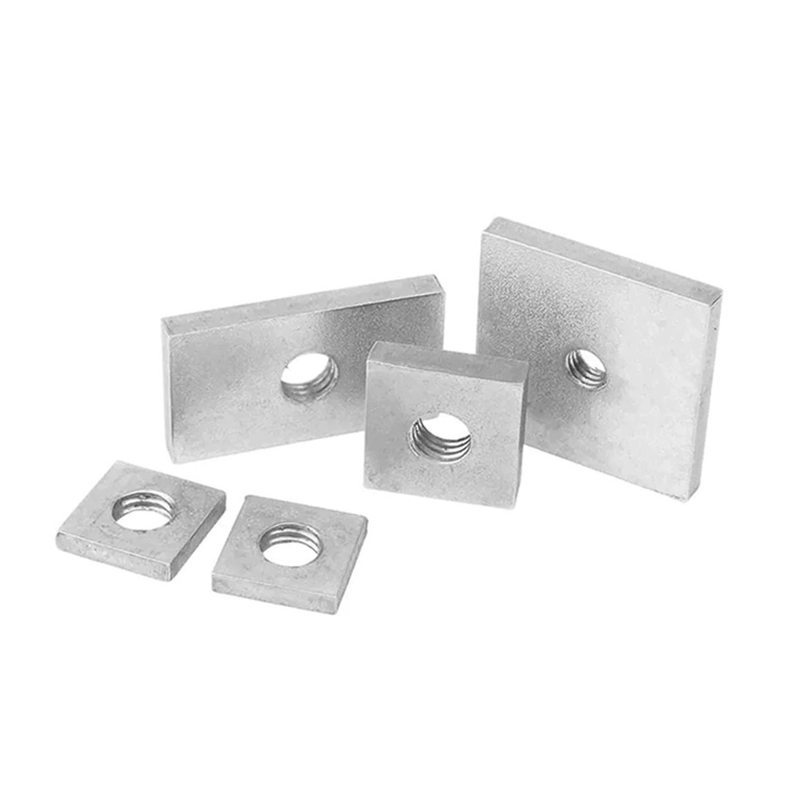 10/50 piezas Tuercas cuadradas M3 M4 M5 M6 M8 Tuercas rectangulares Tuercas deslizantes delgadas Accesorio de perfil de aluminio de acero al carbono galvanizado(50pcs,M5x20x15x4)