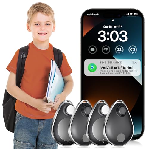 Utag GPS Tracker for Kids Hidden 4pack, Security Tag with Pins Works with Find My (iOS only), Lost Mode, Anti-Removal Tracking Device for Children, Elderly, Pets, Backpack, Vehicles, No Monthly fee