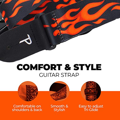 Perri PLLPCPRF Sangle en polyester pour Guitare Motif Flammes Rouge - Les Beatles, Paul McCartney, John Lennon, RIngo Starr, George Harrison Perri PLLPCPRF Sangle en polyester pour Guitare Motif Flammes Rouge – Image 7